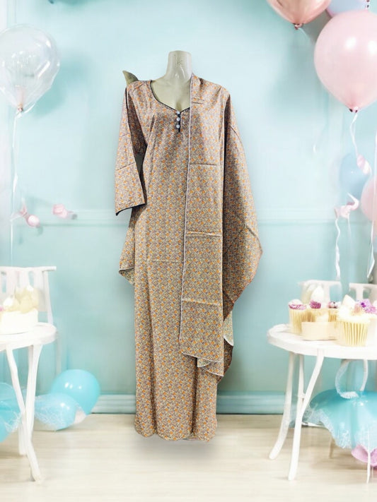 Traditional BD Linen Maxi with Matching Dupatta – Cultural Wear for Women, 108 - Saree Ghor Charlotte