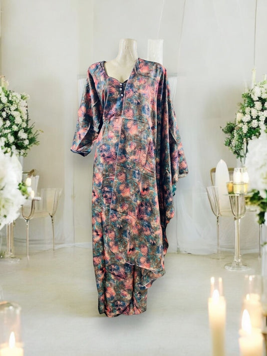 Traditional BD Linen Maxi with Matching Dupatta – Cultural Wear for Women, 116 - Saree Ghor Charlotte