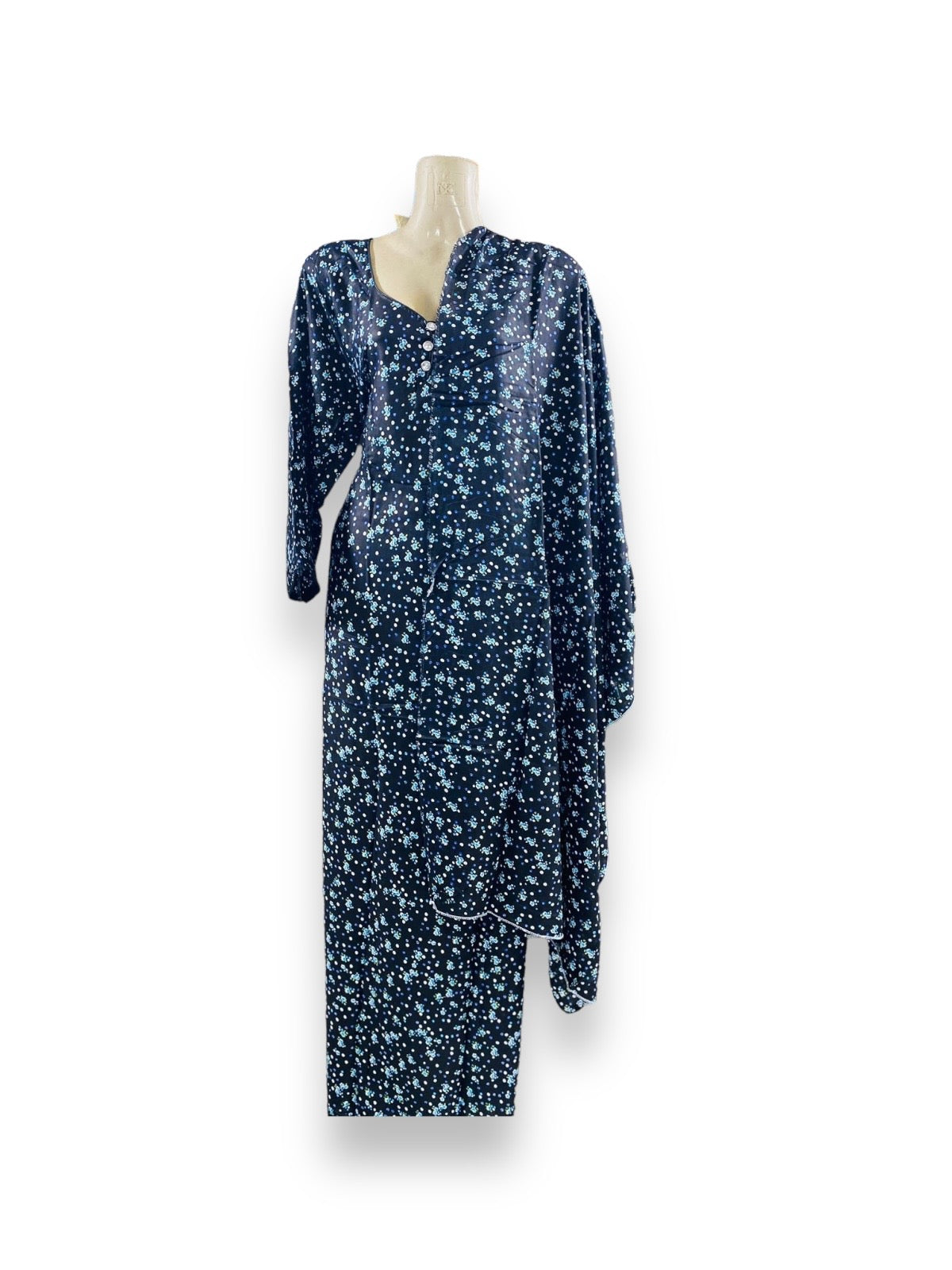 Traditional BD Linen Maxi with Matching Dupatta – Ethnic Wear for Women - 118 - Saree Ghor Charlotte