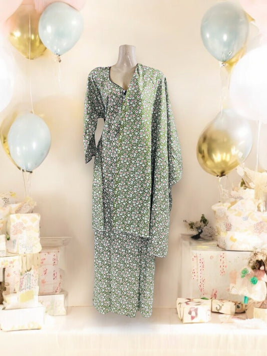 Traditional BD Linen Maxi with Matching Dupatta – Cultural Wear for Women, 123 - Saree Ghor Charlotte