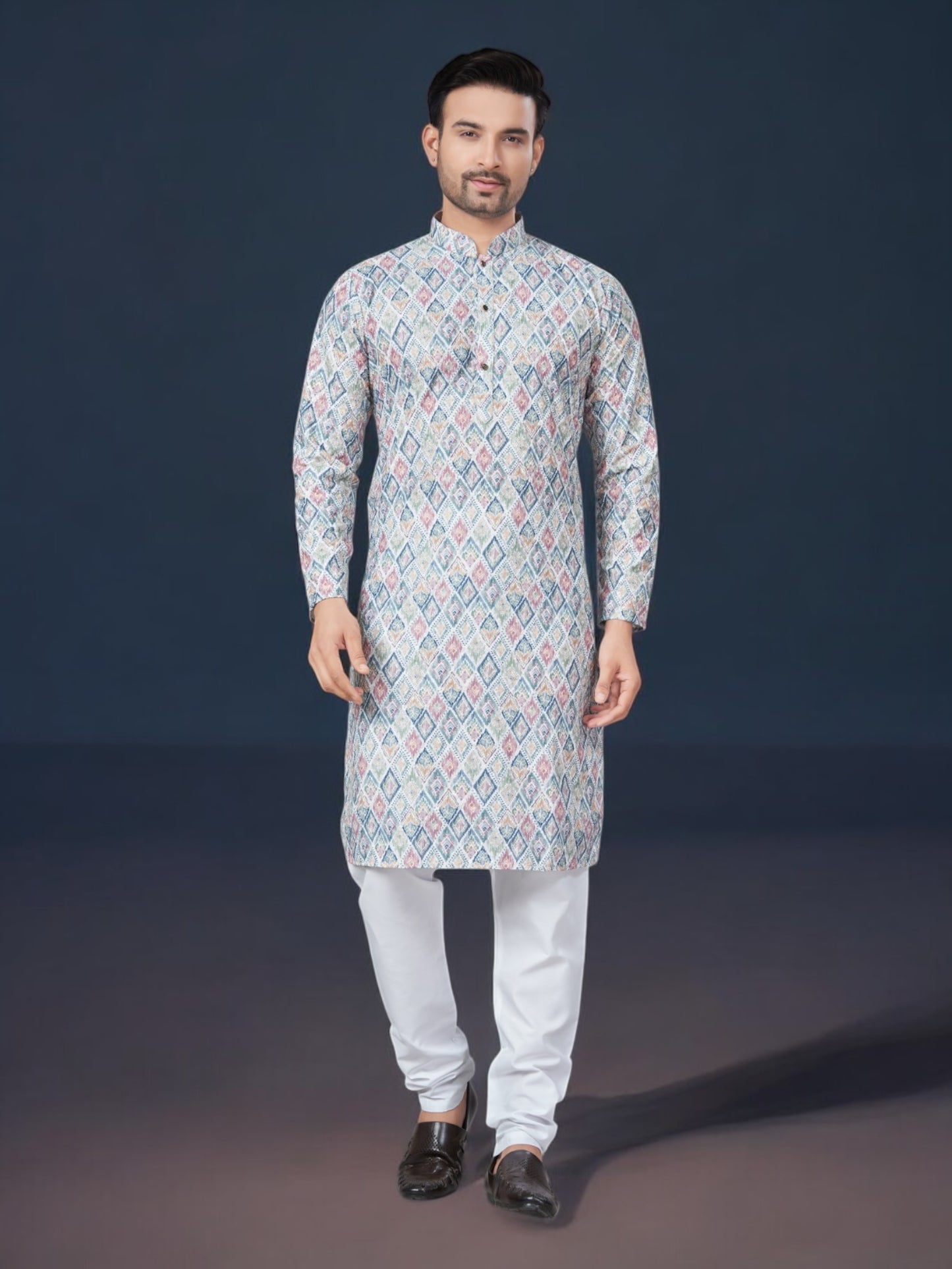 Multi Color - Traditional Men's Kurta Pajama Set– Ethnic Wear for Men-223 - Saree Ghor Charlotte