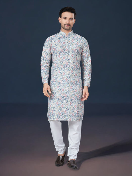 Multi Color, Traditional Men's Kurta Pajama Set– Cultural Wear for Men,223 - Saree Ghor Charlotte