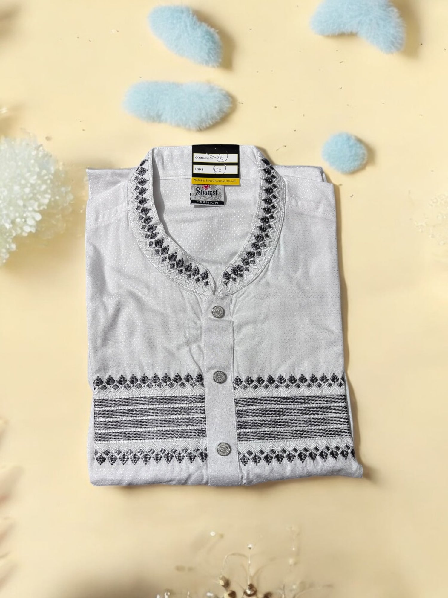 Traditional Men's Soft Cotton Kurta, Cultural Wear for Men,206 - Saree Ghor Charlotte