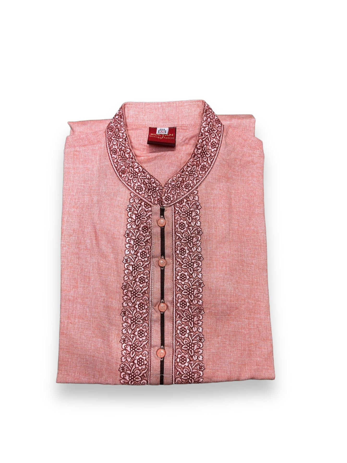 Light Pink- Traditional Men's Soft Cotton High Quality Kurta - Saree Ghor Charlotte
