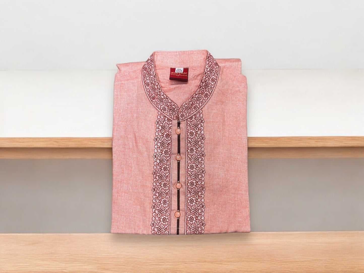 Light Pink- Traditional Men's Soft Cotton High Quality Kurta - Saree Ghor Charlotte
