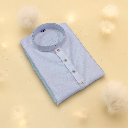 Men's Traditional White Silk Kurta with Pant, HT6511 - Saree Ghor Charlotte