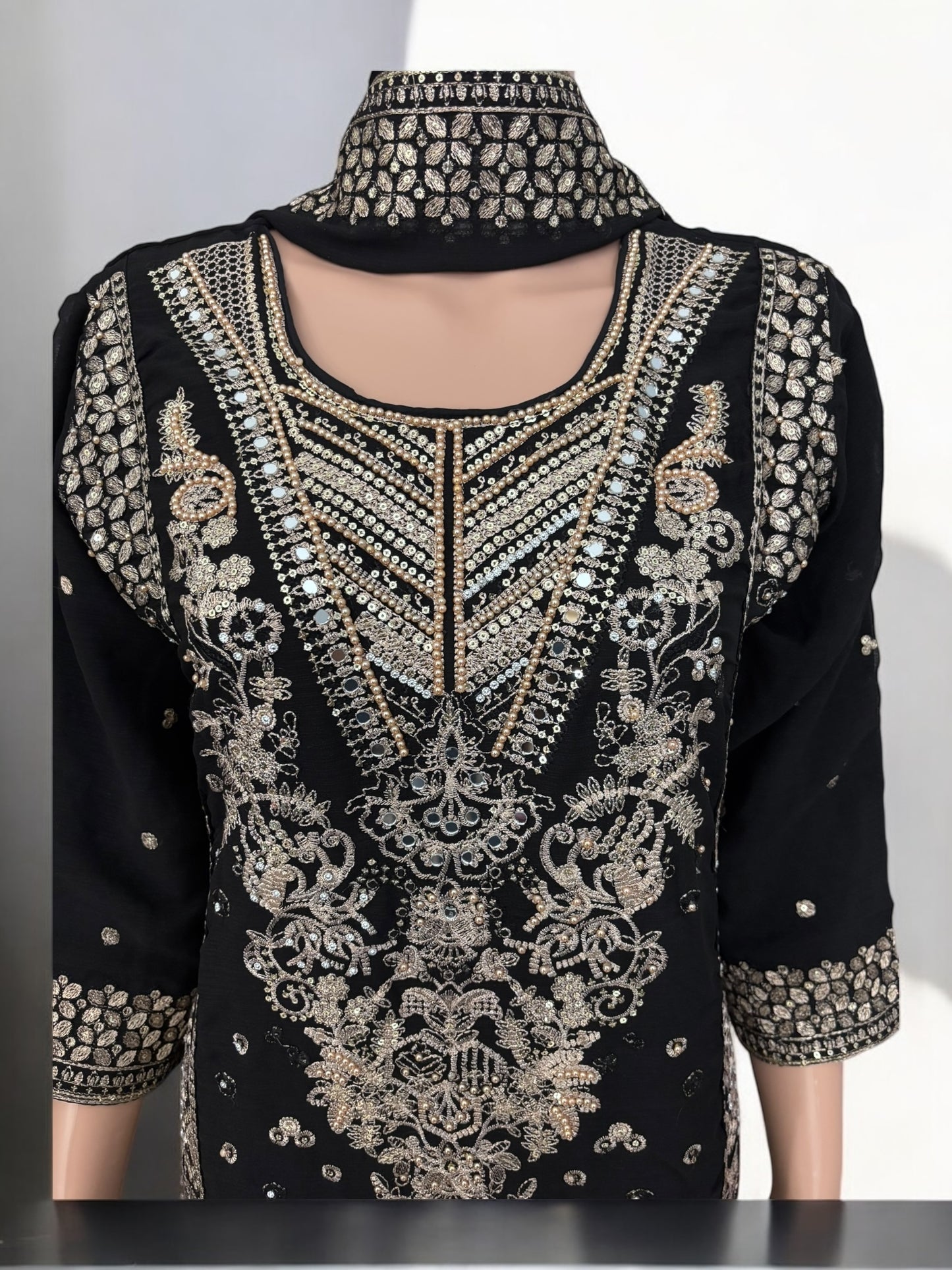 Black Traditional Designer Salwar Kameez Suit - Ethnic Wear for Women - 212 - Saree Ghor Charlotte