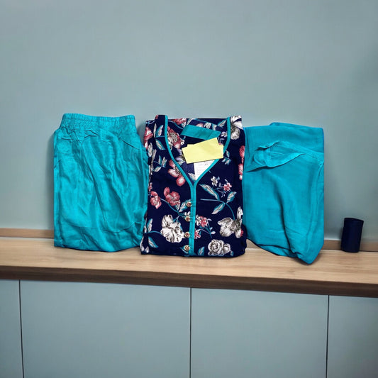 Daily Wear Traditional Linen Long Sleeve Salwar Kameez,Cultural Wear for Women 01 - Saree Ghor Charlotte