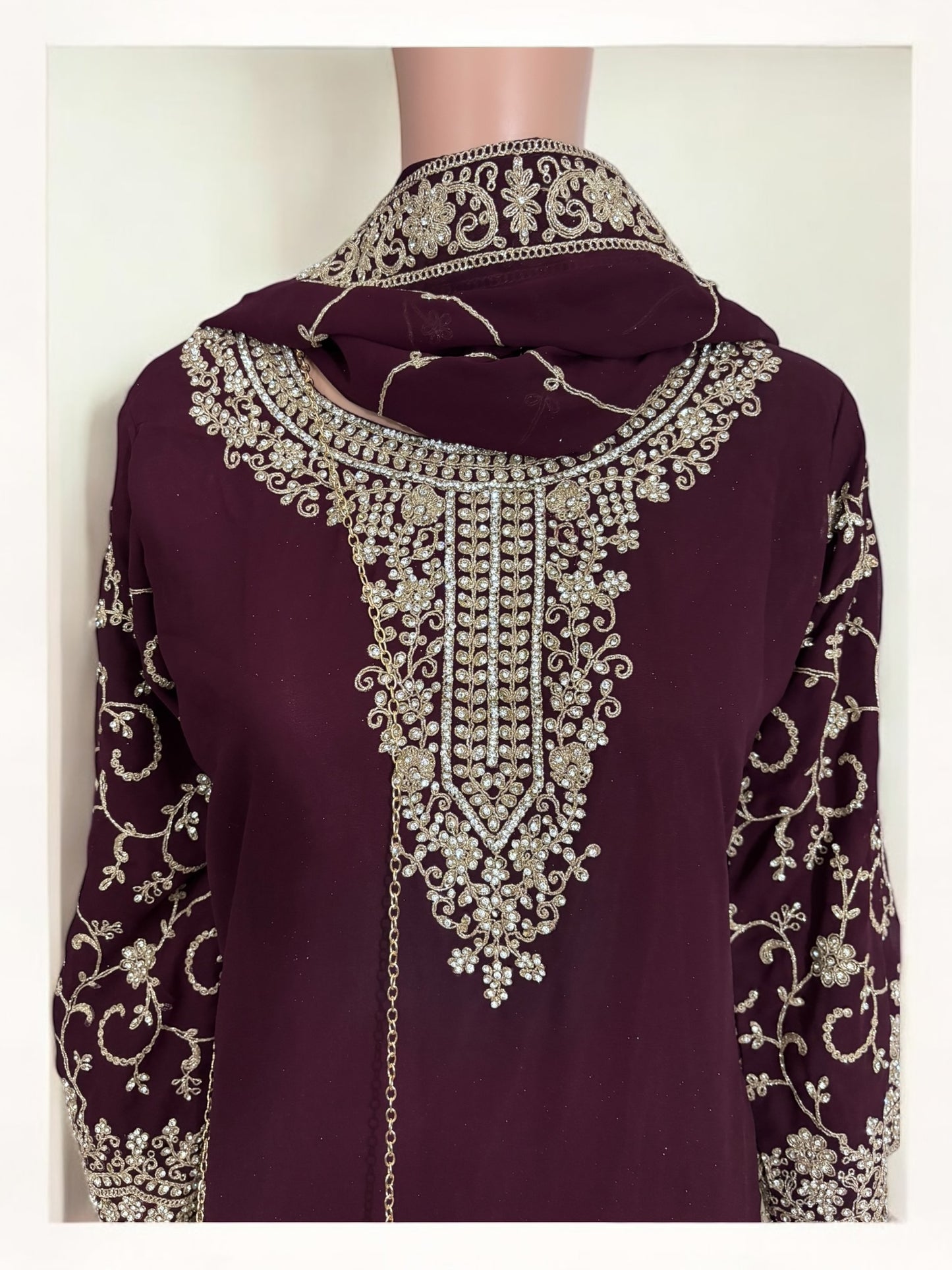 Purple- Traditional Designer Salwar Kameez Suit with Handbag- Ethnic Wear for Women - 227 - Saree Ghor Charlotte