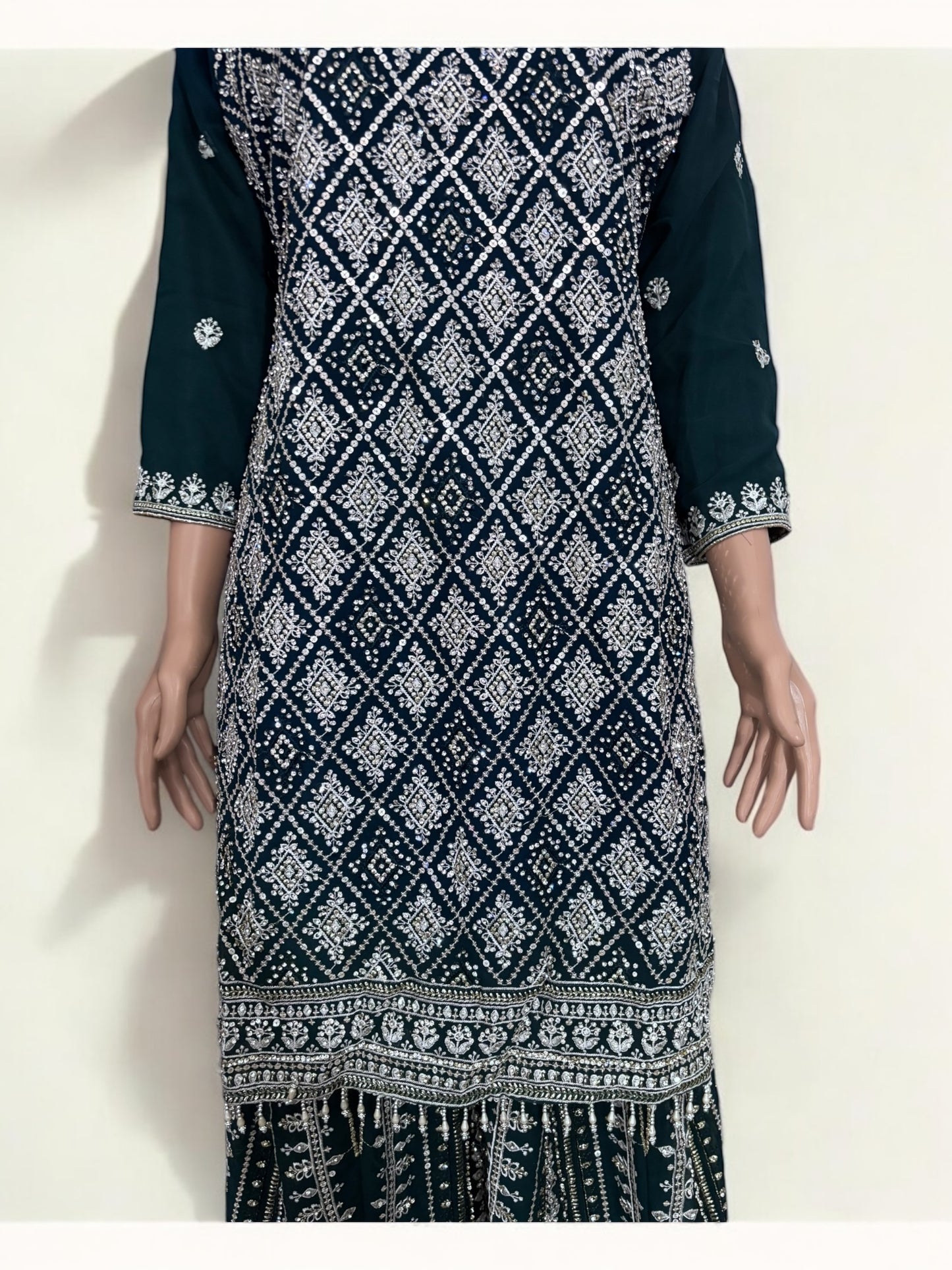 Teal Green- Traditional Designer Salwar Kameez Suit- Ethnic Wear for Women - 225 - Saree Ghor Charlotte