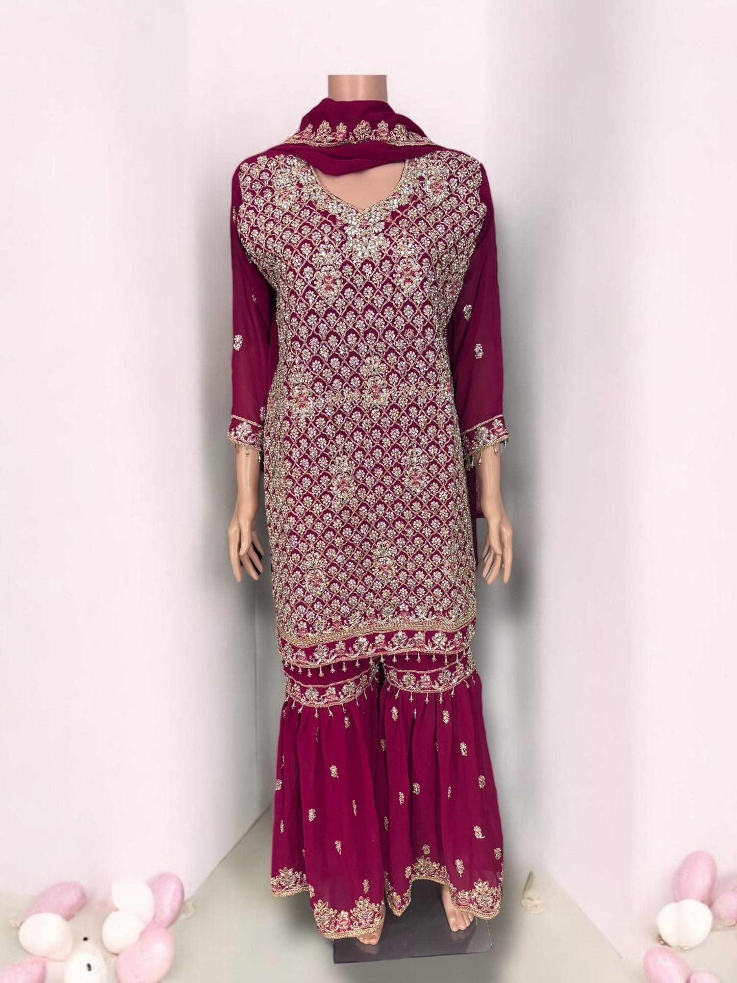 Traditional Designer Garara Salwar Kameez Suit - Ethnic Wear - 201 - Saree Ghor Charlotte
