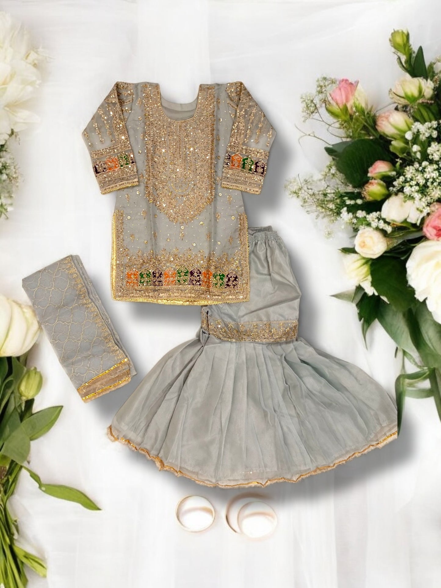 Traditional Designer Gharara Salwar Kameez Set – Ethnic Wear for Women-01 - Saree Ghor Charlotte