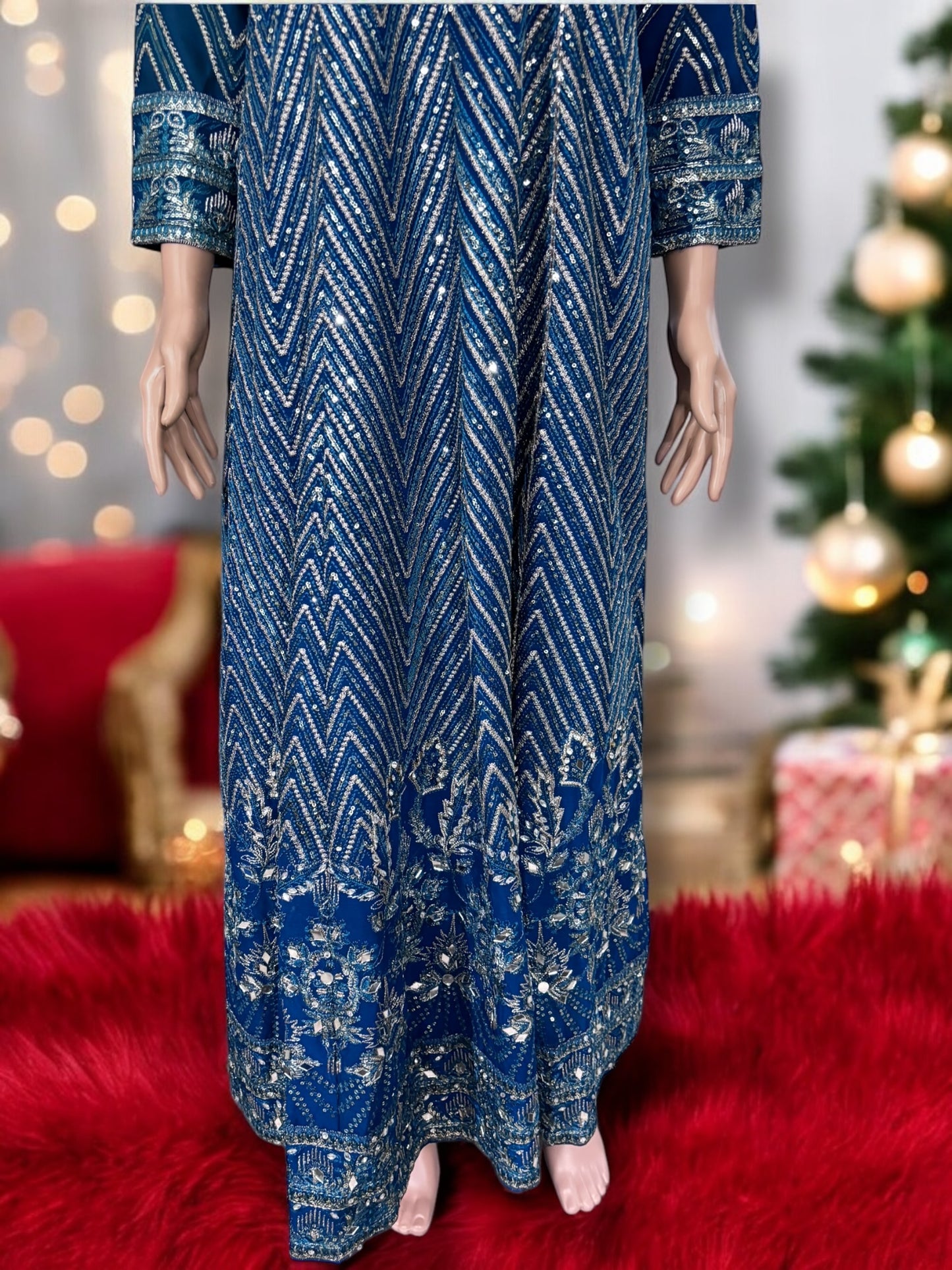Traditional Designer Gown Set with Pant and Dupatta – Ethnic Wear for Women-12 - Saree Ghor Charlotte