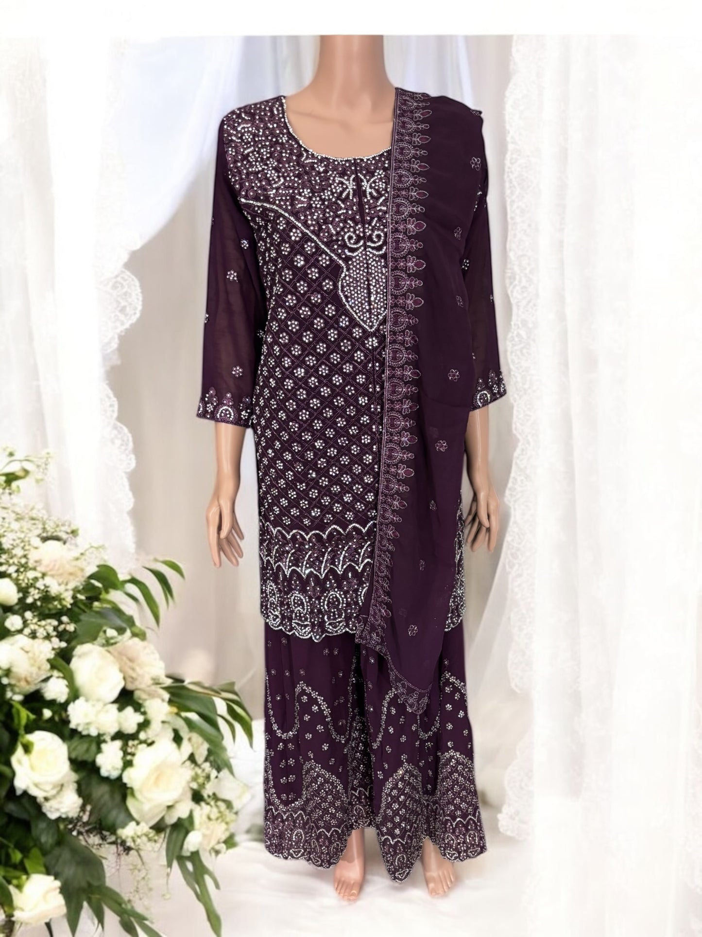 Traditional Designer Sharara Salwar Kameez Suit - Ethnic Wear - 205 - Saree Ghor Charlotte