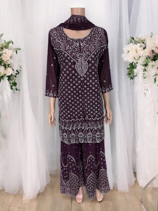 Traditional Designer Sharara Salwar Kameez Suit, Cultural Wear, 205 - Saree Ghor Charlotte