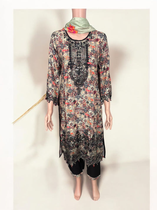 Traditional Soft Cotton Designer Salwar Kameez Suit, Cultural Wear for Women, 216 - Saree Ghor Charlotte