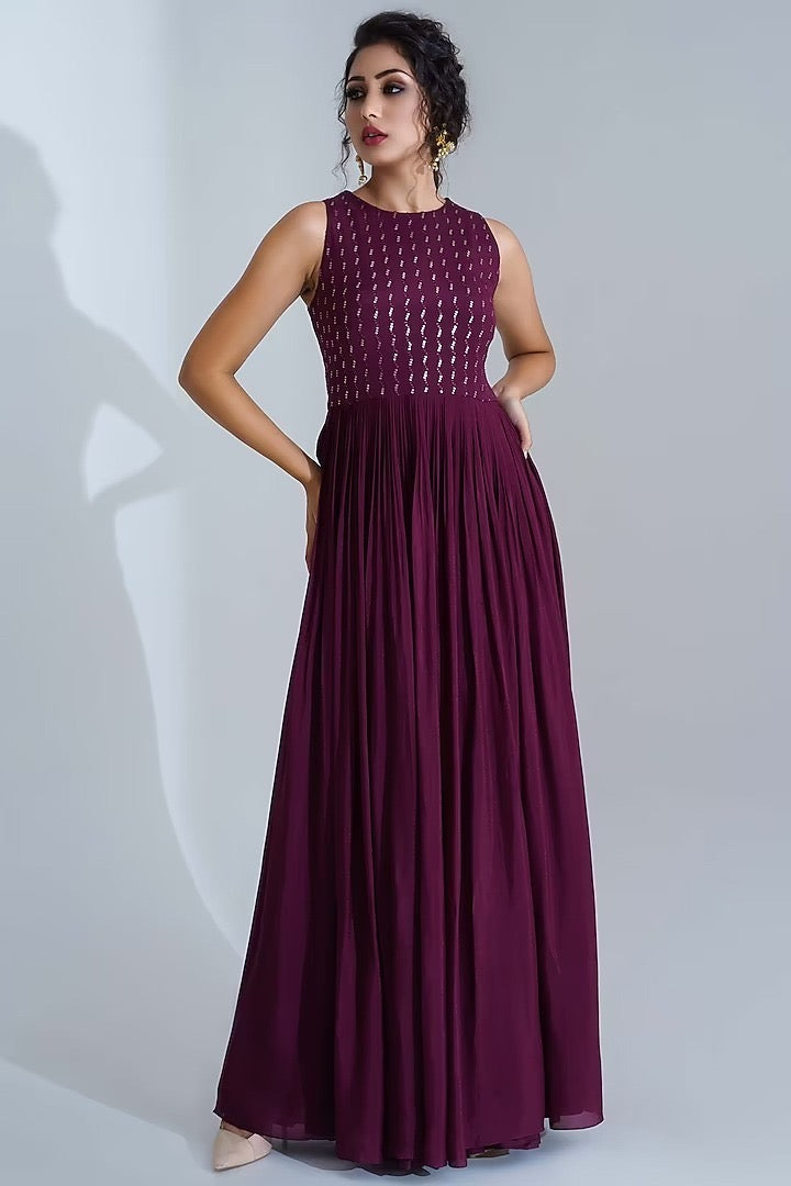 Traditional Georgette Party Wear Gown-Ethnic Wear for Women - Saree Ghor Charlotte