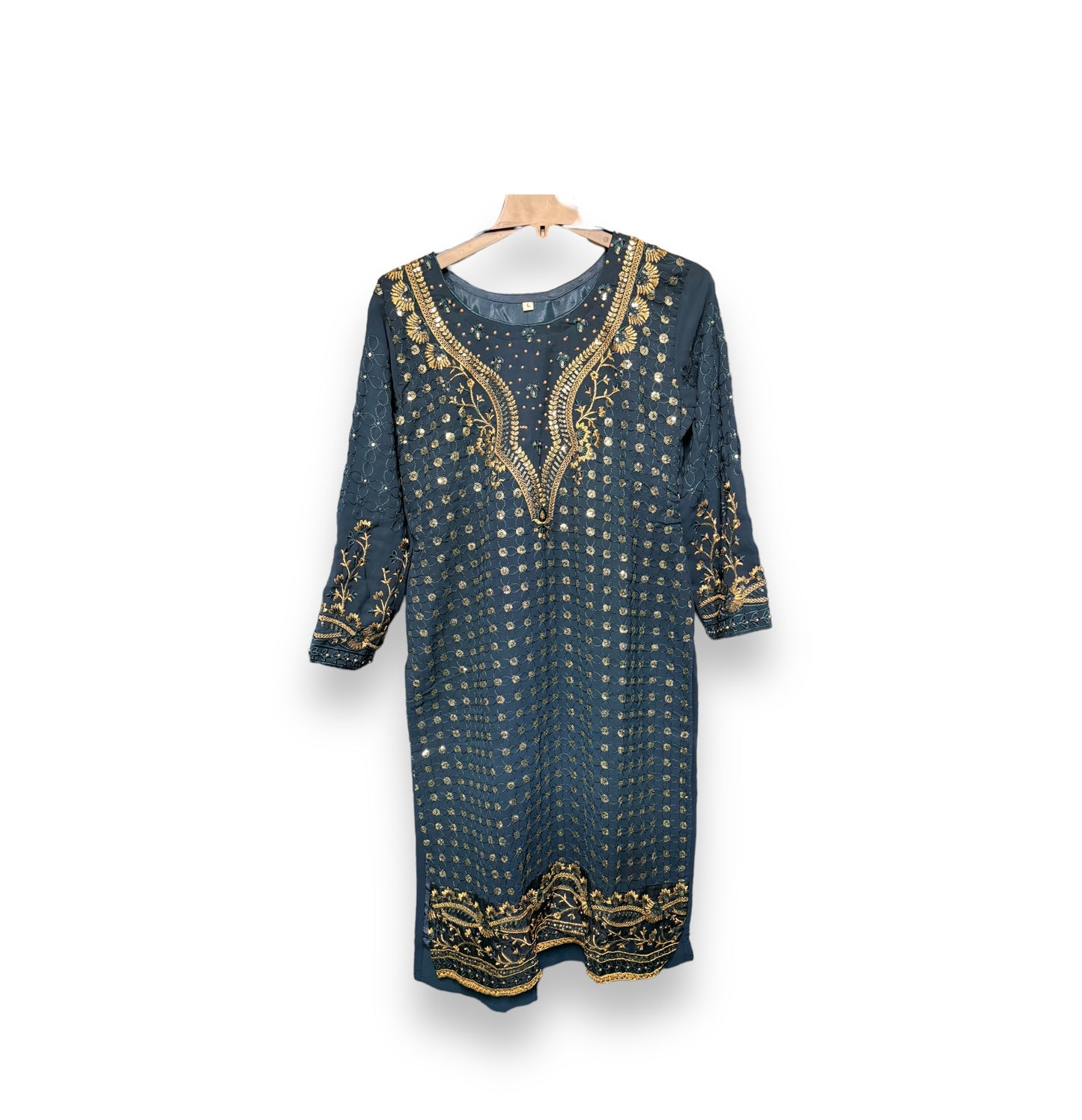 Faux Georgette Traditional Wear Suit with Embroidery Work- Ethnic Wear for Women - Saree Ghor Charlotte