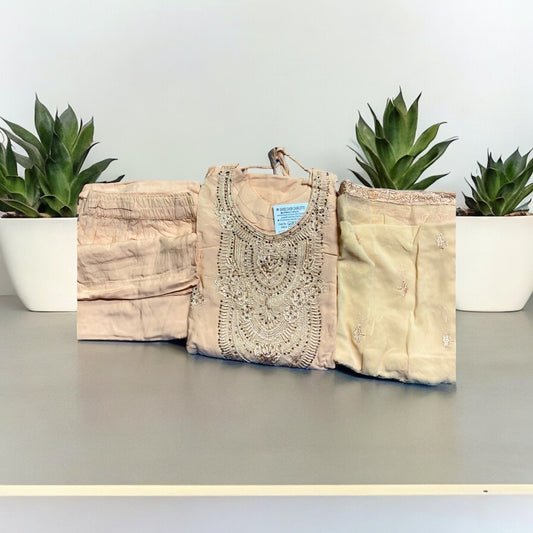 Traditional Embroidery work Cotton Long Sleeve Salwar Kameez Suit, Cultural Wear for Women,06 - Saree Ghor Charlotte