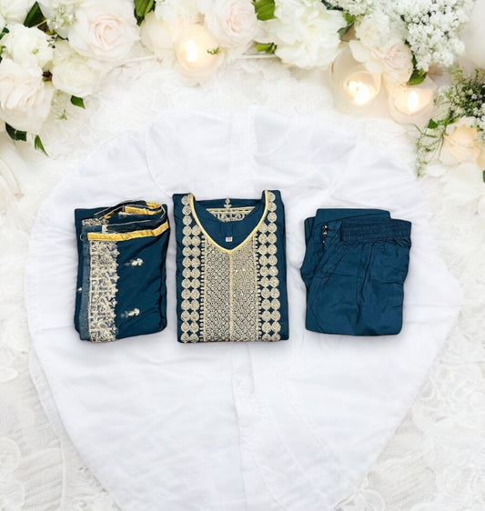 Traditional Linen Party Wear Designer Salwar Kameez Suit,Cultural Wear for Women,02 - Saree Ghor Charlotte