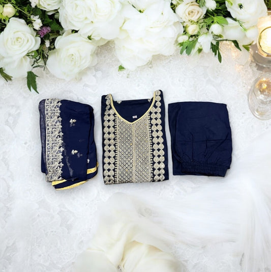 Traditional Linen Party Wear Designer Salwar Kameez Suit,Cultural Wear for Women,03 - Saree Ghor Charlotte