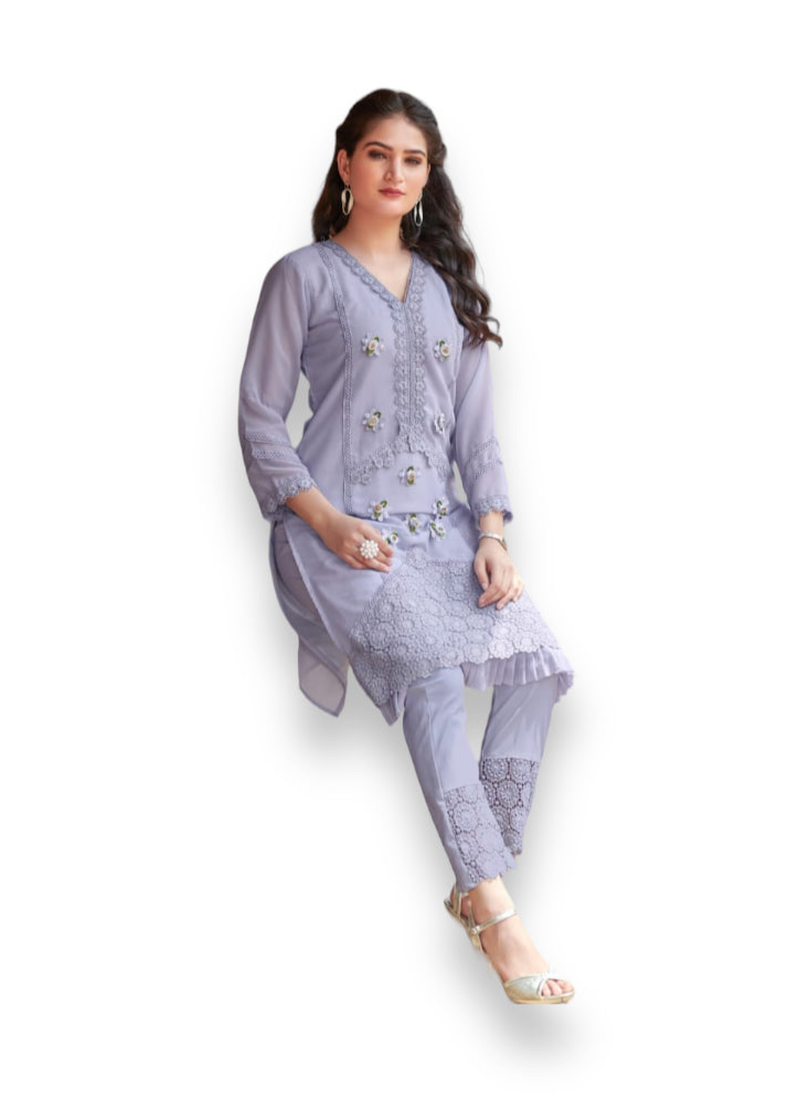 Traditional Party Wear Kurti Set for a Glamorous Affair -Ethnic Wear for Women - Saree Ghor Charlotte
