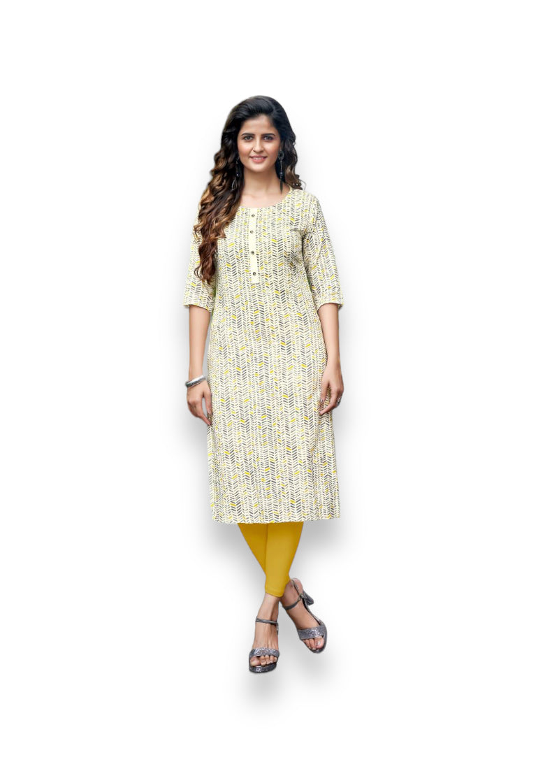 ZOORI- Traditional Rayon Print Kurti - Ethnic Wear for Women-04 - Saree Ghor Charlotte
