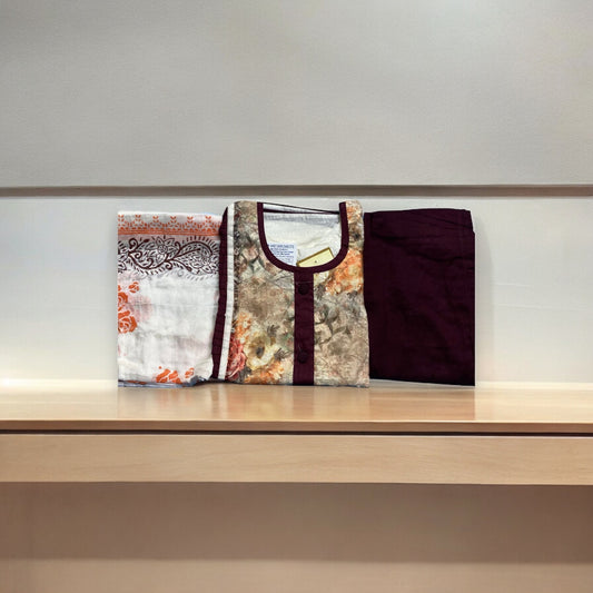 Traditional Cotton Long Sleeve Salwar Kameez,Cultural Wear for Women - Saree Ghor Charlotte