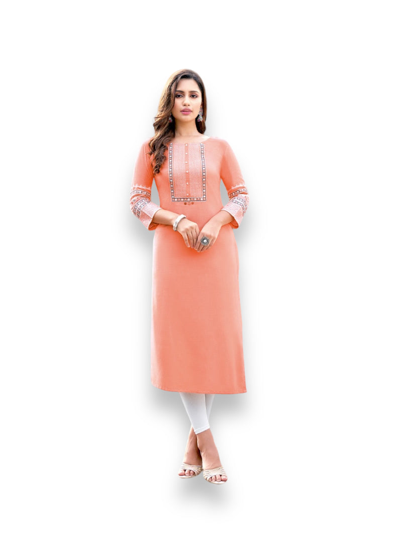 Wooglee Salonee- Traditional Rayon Designer Kurti- Ethnic Wear for Women-03 - Saree Ghor Charlotte