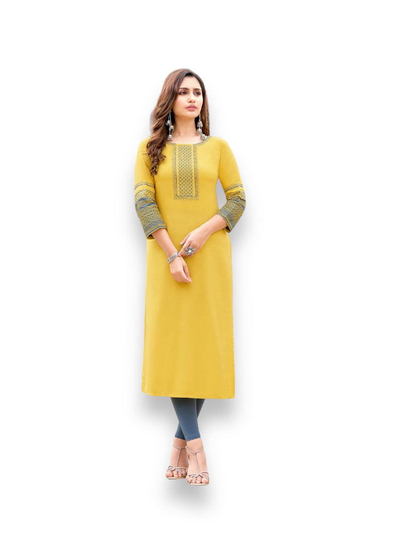 Wooglee Salonee- Traditional Rayon Designer Kurti- Ethnic Wear for Women-02 - Saree Ghor Charlotte