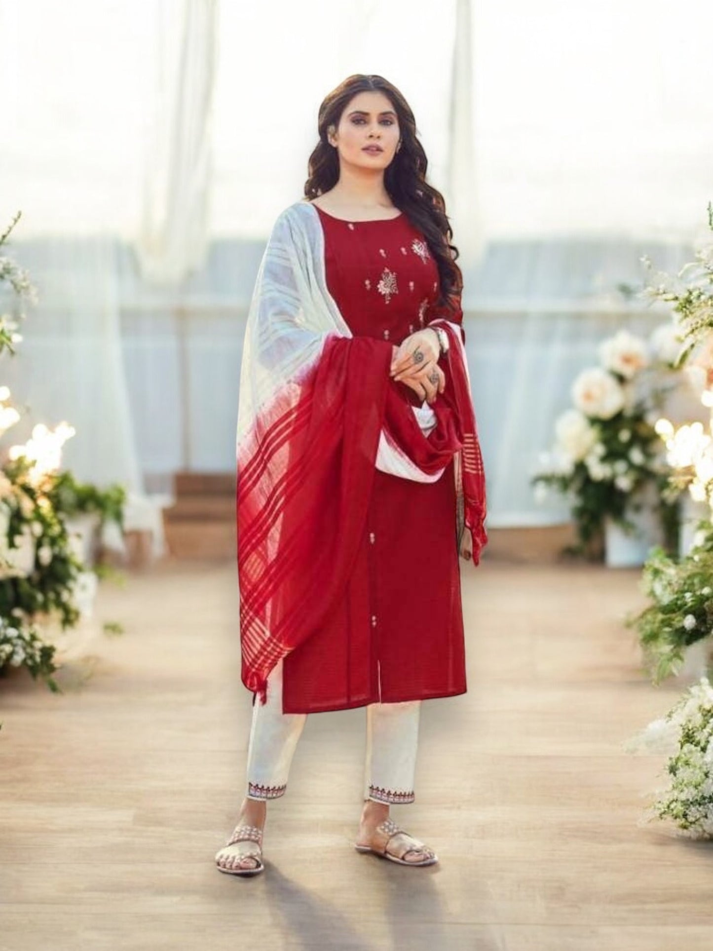 Traditional Blue Hills Viscose Dress for Festive Occasions-Ethnic Wear for Women - Saree Ghor Charlotte
