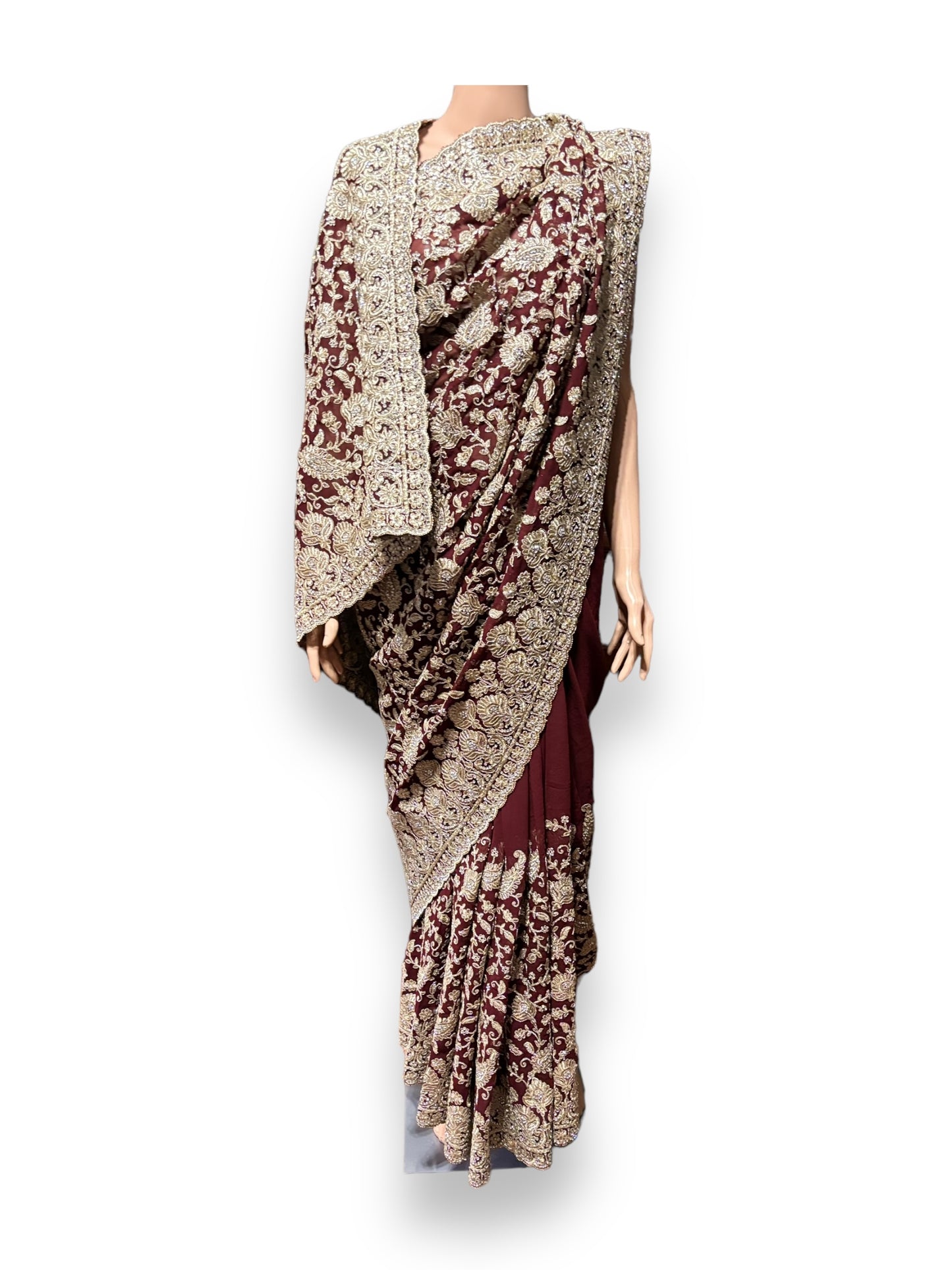 All Over Work Party Wear Traditional Designer Saree- Indian Ethnic Wear for Women - Saree Ghor Charlotte