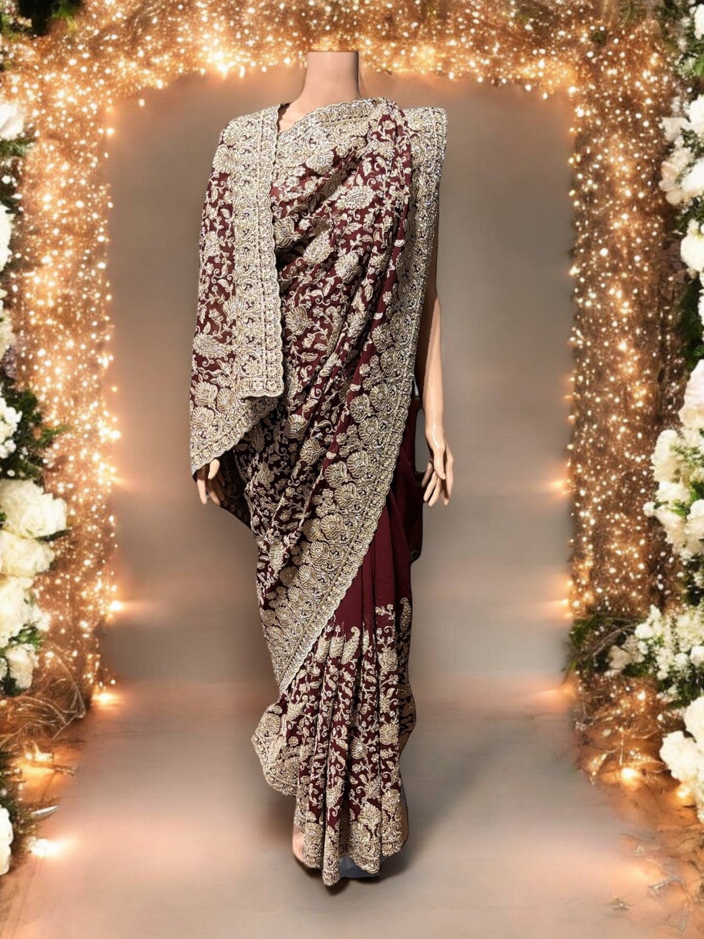 All Over Work Party Wear Traditional Designer Saree- Indian Ethnic Wear for Women - Saree Ghor Charlotte
