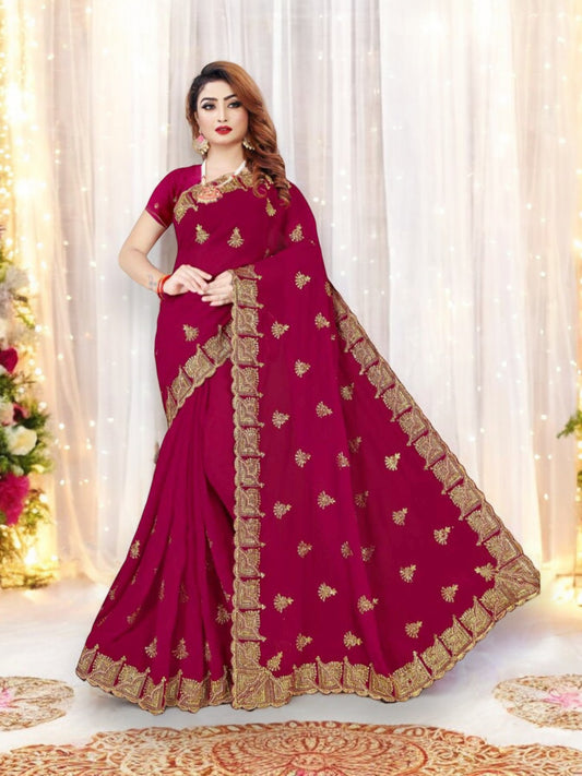 Designer Traditional Stone Work Saree for Women - Saree Ghor Charlotte