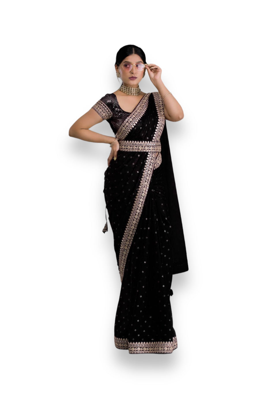 Enchanting Evening: Traditional Designer Wear Saree -01 - Saree Ghor Charlotte