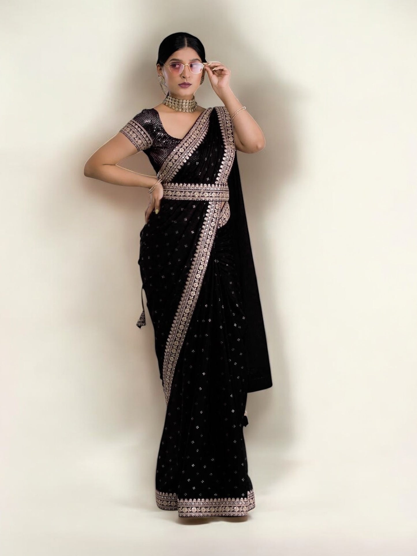 Enchanting Evening: Traditional Designer Wear Saree -01 - Saree Ghor Charlotte