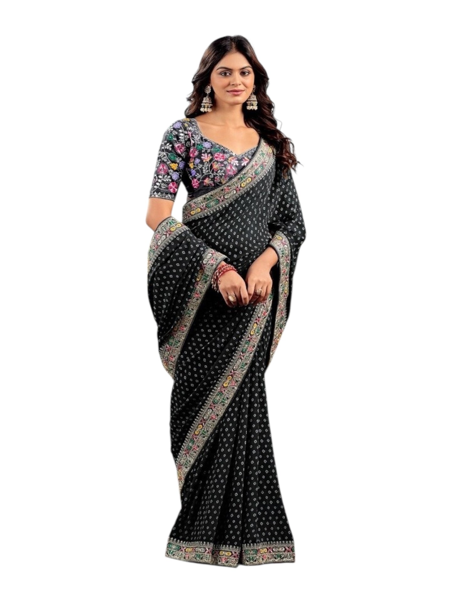 Georgette Traditional Designer Saree with Ready Blouse– Ethnic Wear for Women- 309 - Saree Ghor Charlotte