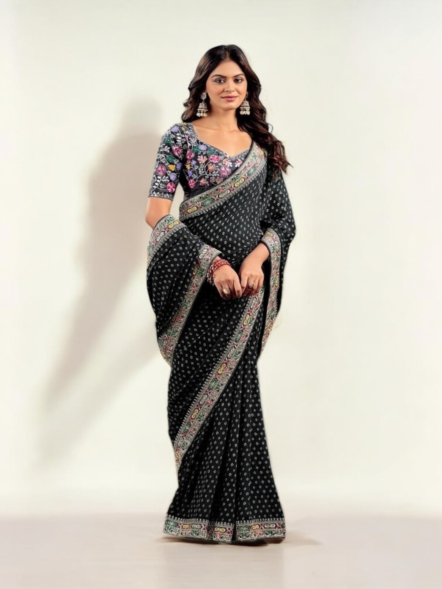 Georgette Traditional Designer Saree with Ready Blouse– Ethnic Wear for Women- 309 - Saree Ghor Charlotte