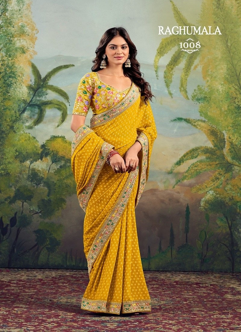 Georgette Traditional Designer Saree with Ready Blouse– Ethnic Wear for Women- 310 - Saree Ghor Charlotte