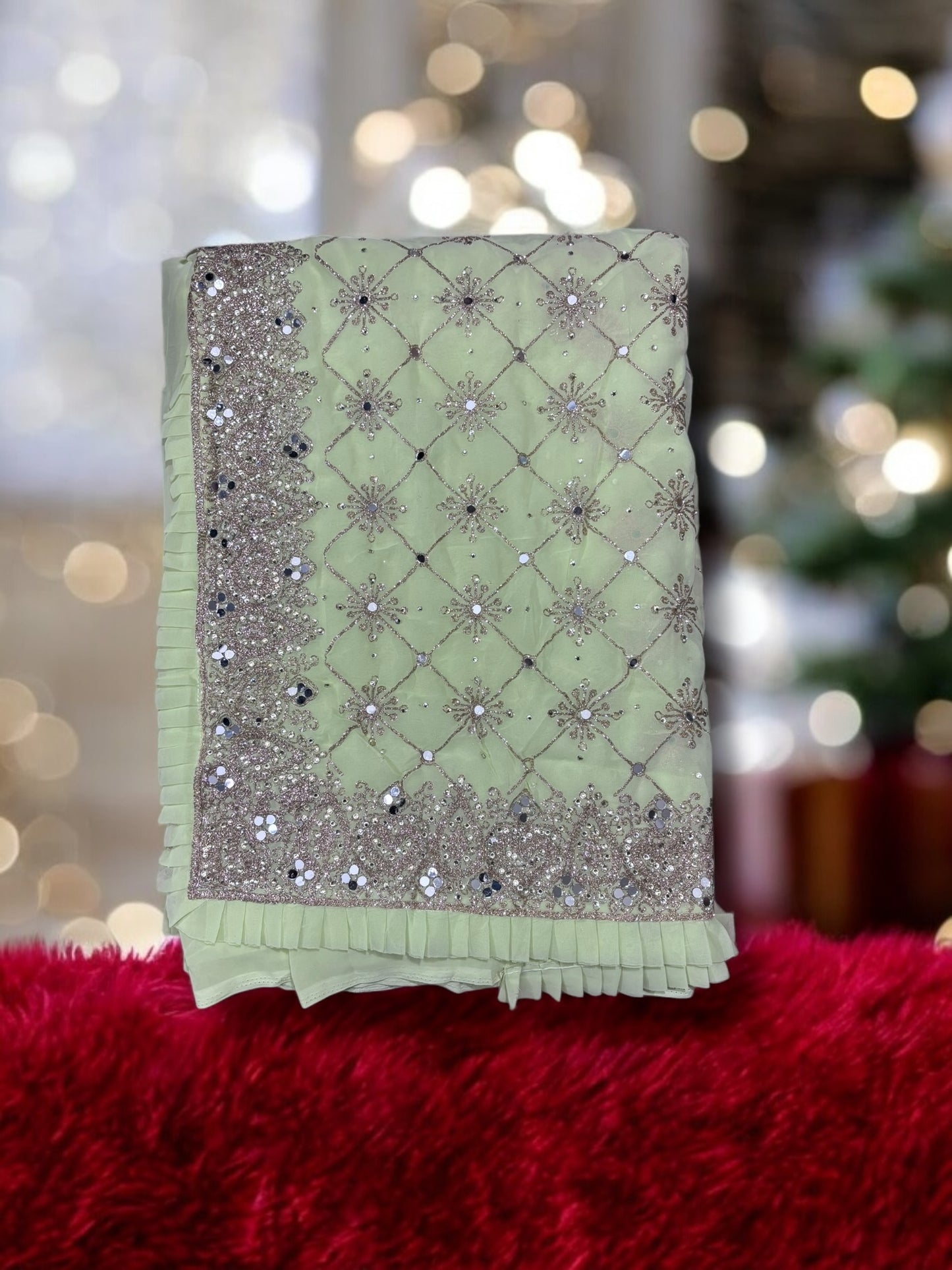 Mint Color Elegant Traditional Designer Saree, Cultural Wear for Women, 02 - Saree Ghor Charlotte