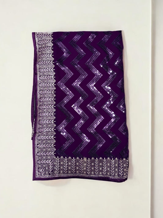 Purple Traditional Designer Saree with Ready Blouse– Cultural Wear for Women, 220 - Saree Ghor Charlotte