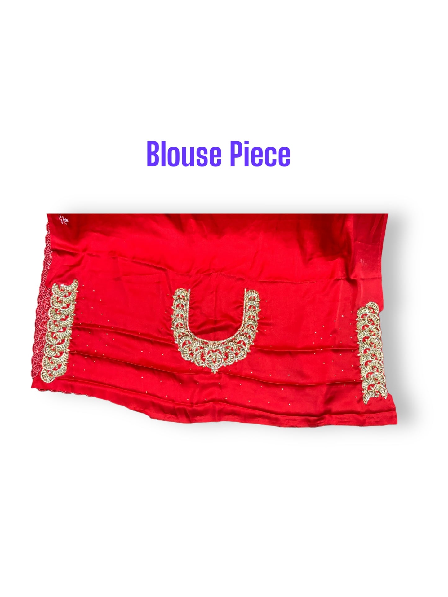 Red Color Designer Handwork Saree With Stones , Indian Cultural Wear for Women - Saree Ghor Charlotte