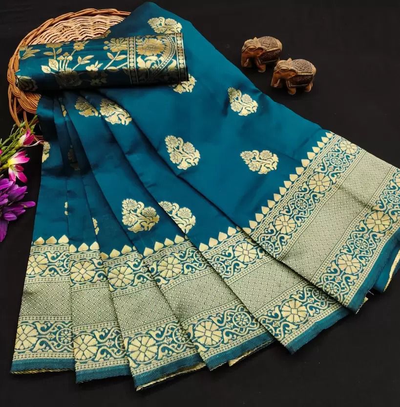Soft Lichi Silk Traditional Designer Saree – Ethnic Wear for Women- 312 - Saree Ghor Charlotte