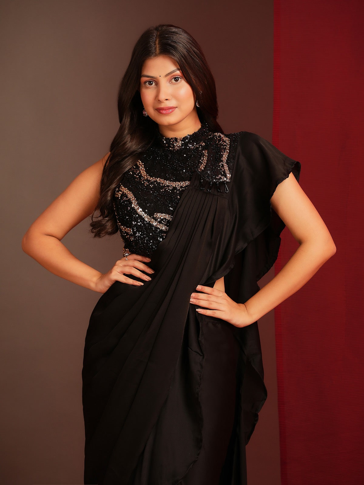 Stylish Party Wear Readymade Saree – Ethnic Wear for Women - 03 - Saree Ghor Charlotte