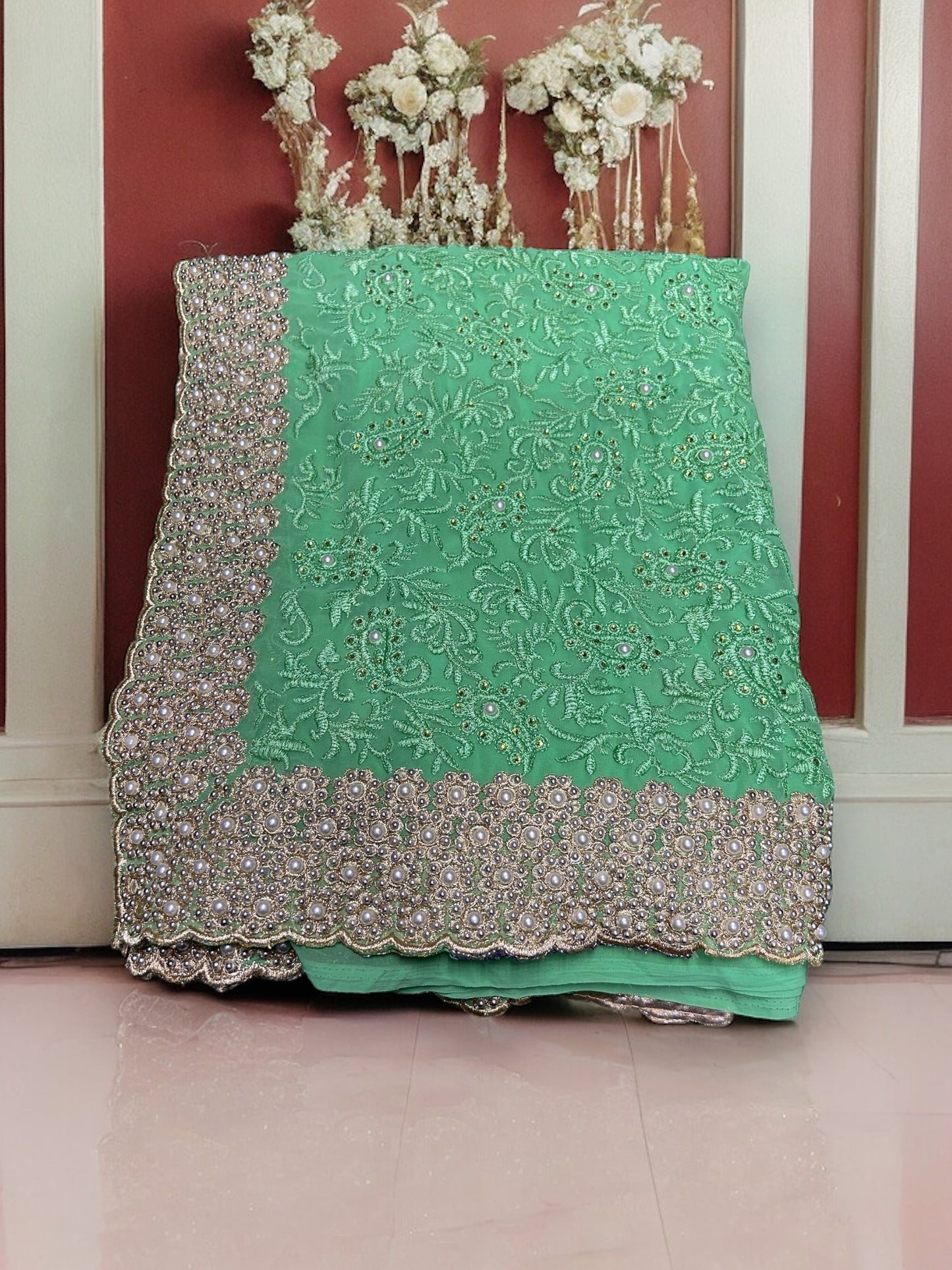 Traditional Designer Party Saree with Readymade Blouse –Indian Ethnic Wear for Women-018 - Saree Ghor Charlotte