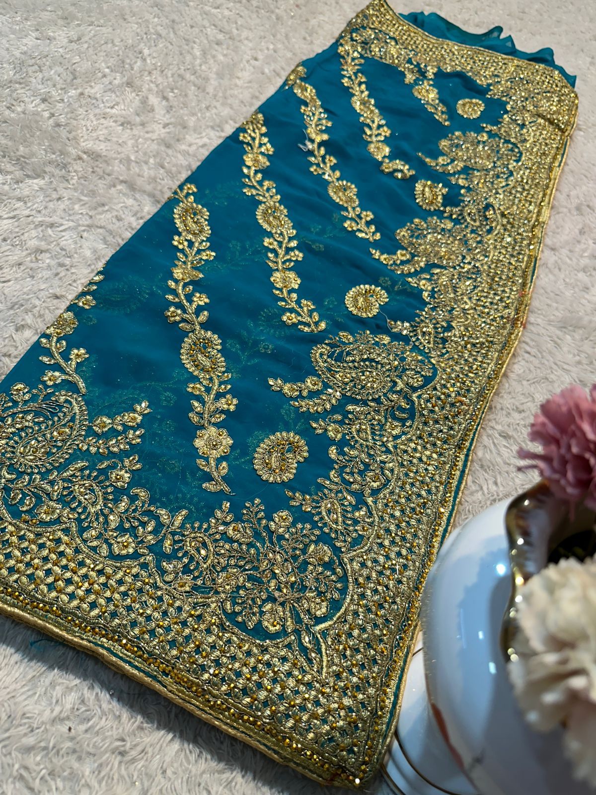 Traditional Designer Saree with Ready Blouse, Elegant Indian Cultural Wear, 015 - Saree Ghor Charlotte