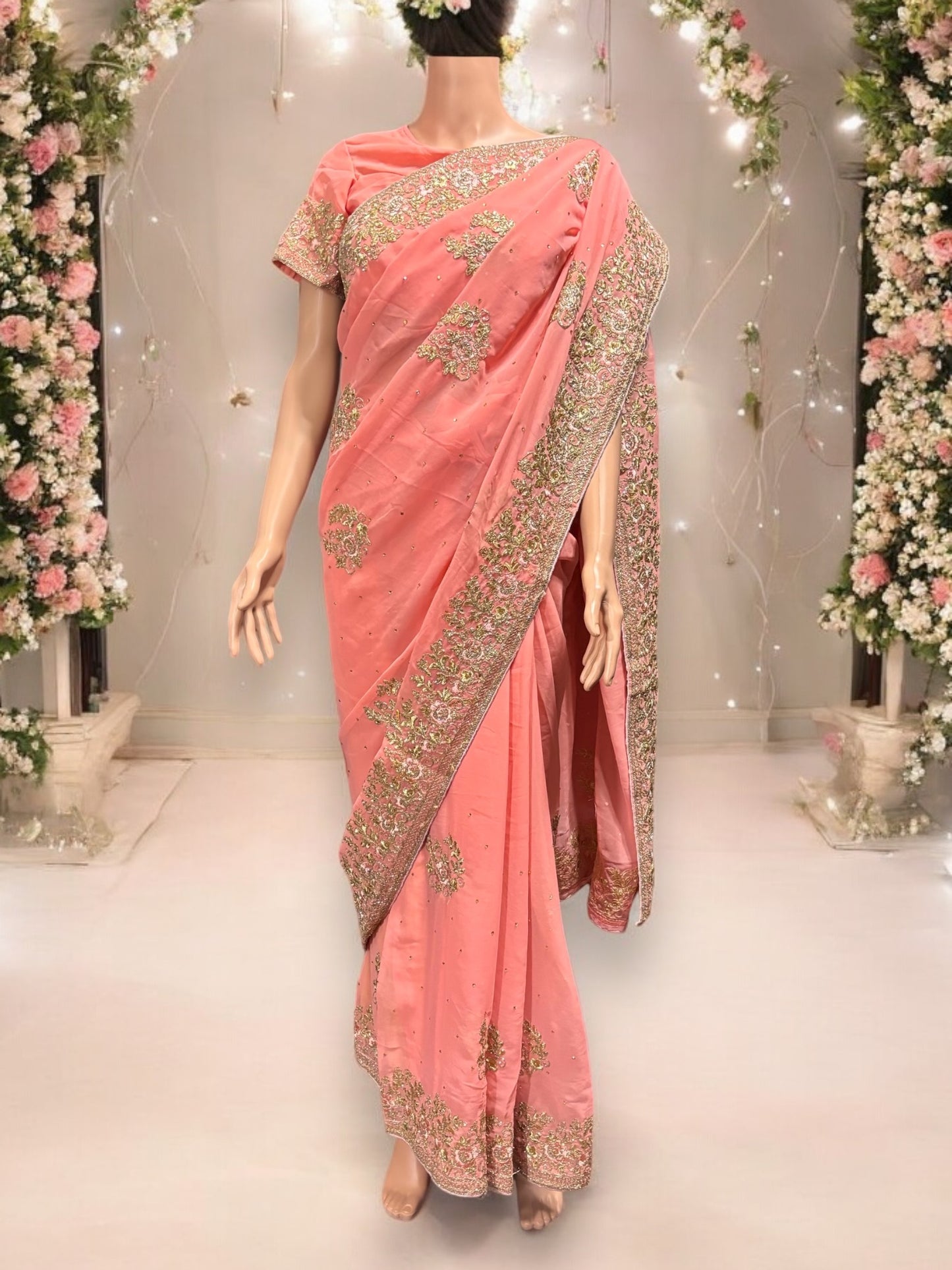 Traditional Designer Saree with Ready Blouse – Elegant Indian Ethnic Wear- 016 - Saree Ghor Charlotte