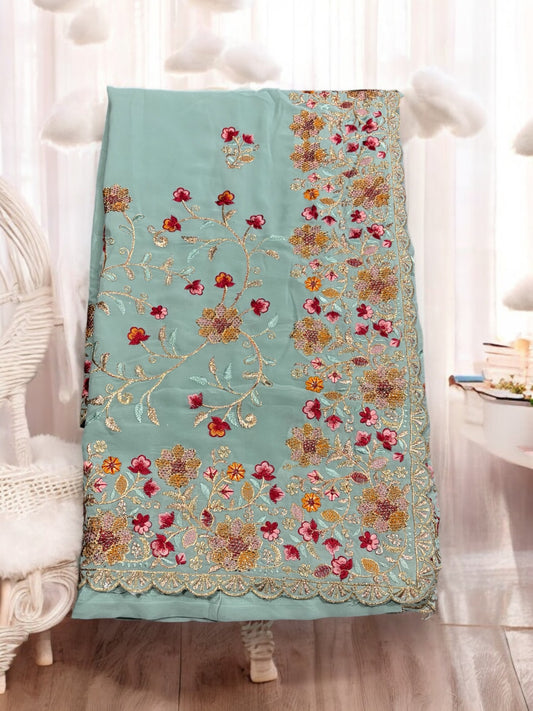 Traditional Designer Saree with Ready Blouse , Cultural Wear for Women - Saree Ghor Charlotte