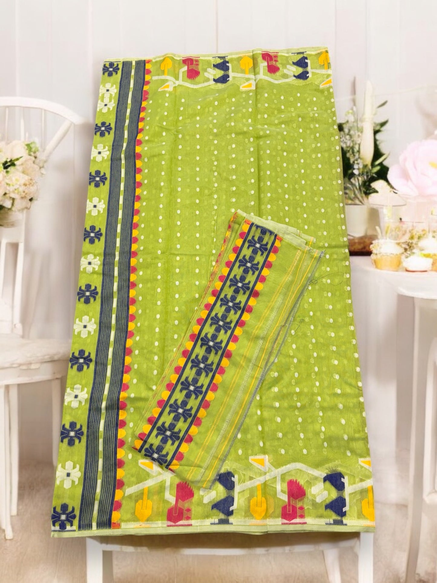 Traditional Jamdani Saree for a Ethnic Look - Indian Ethnic Wear for Women -04 - Saree Ghor Charlotte