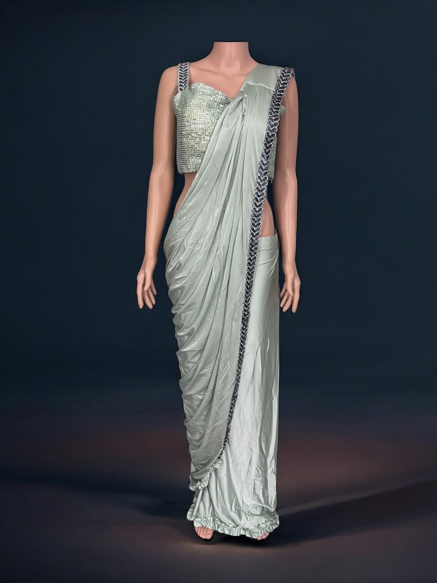 Traditional Ready to Wear Saree with Ready Blouse– Ethnic Wear for Women-J1 - Saree Ghor Charlotte